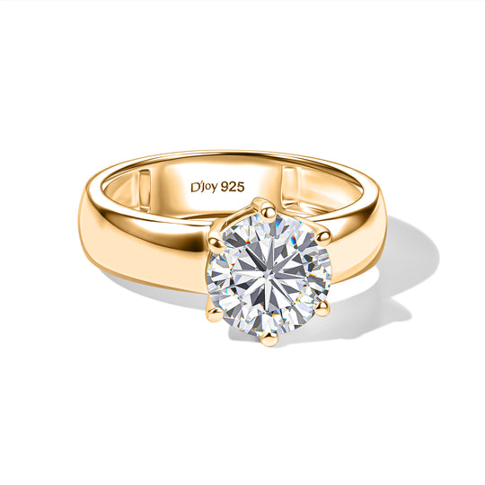 D'Joy Moissanit Ring 925 Silber Platiniert (Größe 19.00) ca. 1,85 ct