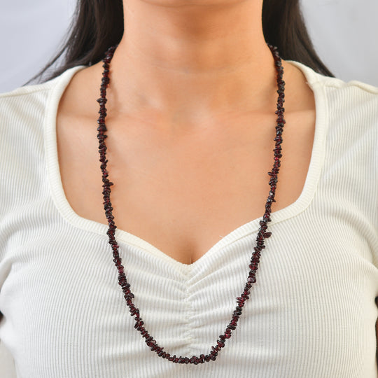Roter Granat Halskette 70 cm ca. 180.00 ct