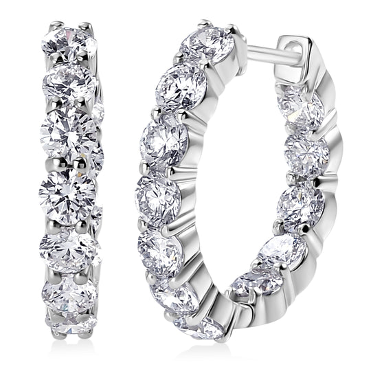 LUXURIANT 5,35 ct. SGL zertifizierte SI-GH Labor Diamant Ohrringe, 925 Silber 750 Gelbgold Vermeil