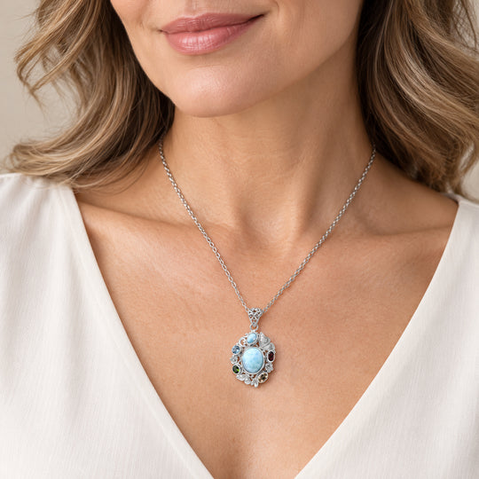 D'Joy AA Larimar Anhänger 925 Silber ca. 7.83 ct