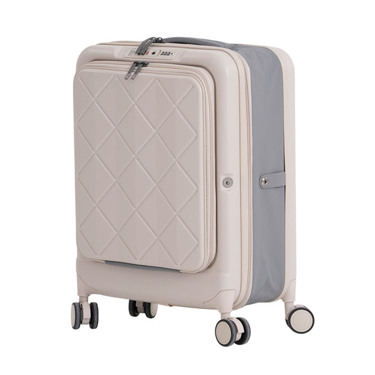 Hartschalen-Handgepäckkoffer, 20 Zoll, Polycarbonat-Schale, 4 Rollen, Teleskopgriff, Polyester-Innenfutter, Lila