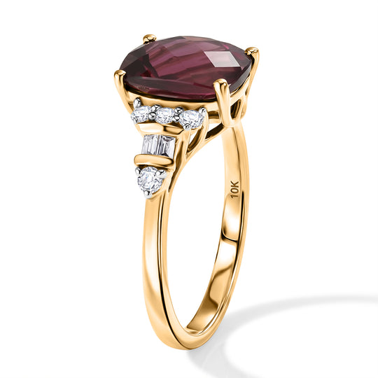 LUXURIANT DIAMOND - AAA Farbwechsel Granat, Lab Grown Diamant Ring 417 Gold (Größe 18.00) ca. 3,99 ct