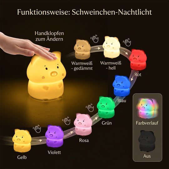 LED-Nachtlicht im Küken-Design mit Farbwechsel, Berührungssteuerung und Timer, 8 x 7,5 x 9,5 cm, Weiß