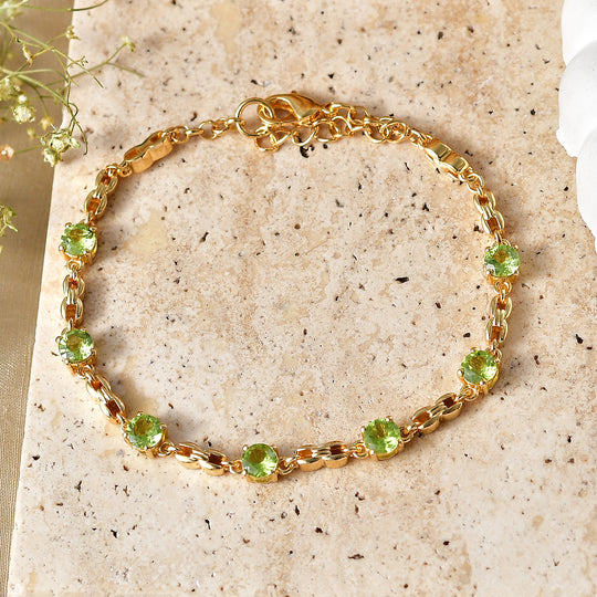 EVER TRUE Natürliches Peridot Armband, ca. 19 cm, 950 Kupfer ca. 3.74 ct