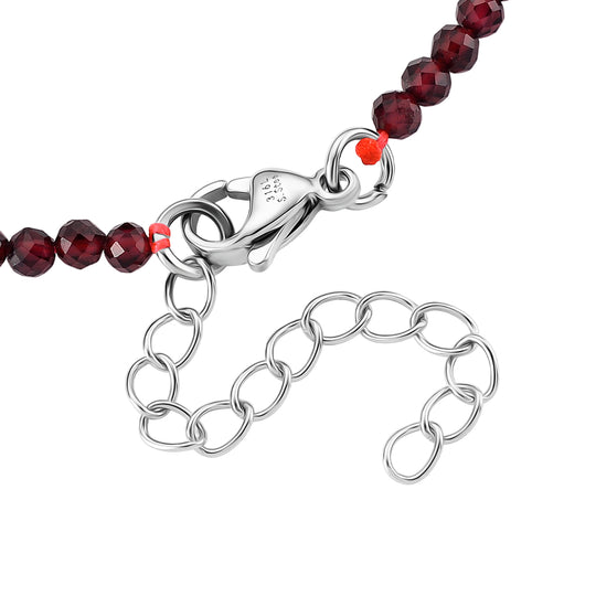 Mosambik Granat Armband ca. 18 cm 316L Edelstahl ca. 22.00 ct