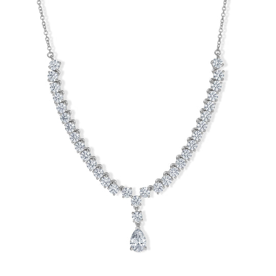 D'Joy Moissanit Halskette ca. 45 cm 925 Silber Rhodiniert ca. 8.87 ct