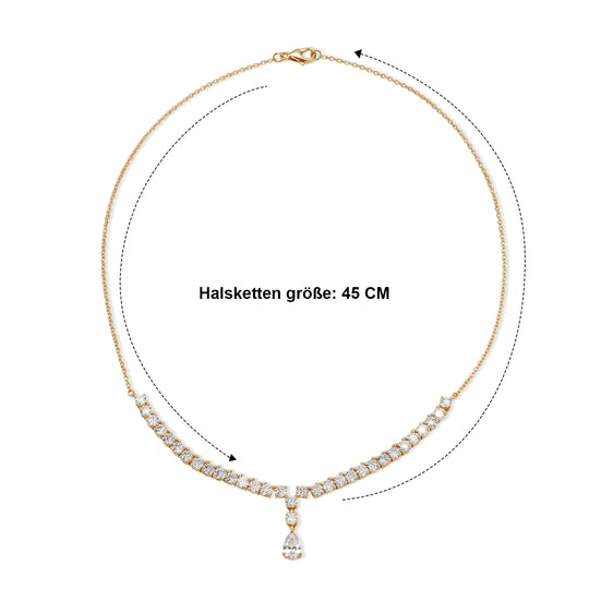 D'Joy Moissanit Halskette ca. 45 cm 925 Silber Rhodiniert ca. 8.87 ct