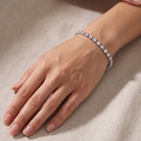 D'Joy Moissanit Armband ca. 19 cm 925 Silber 750 Gelbgold vermeil ca. 6,92 ct.