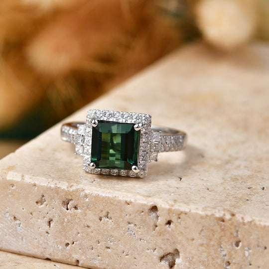 LUXORO AAA Pirineu Lagoon Tourmaline, Weißer Diamant Ring 417 Gold (Größe 16.50) (10-16 Werktage Lieferzeit) ca. 1,82 ct