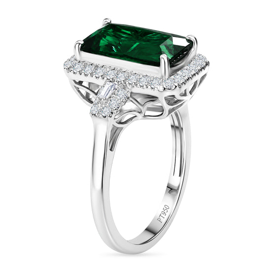 Rhapsody AAAA Pirineu Lagoon Tourmaline, Weißer Diamant Ring 950 Platin (Größe 17.00) (10-16 Werktage Lieferzeit) ca. 5,09 ct