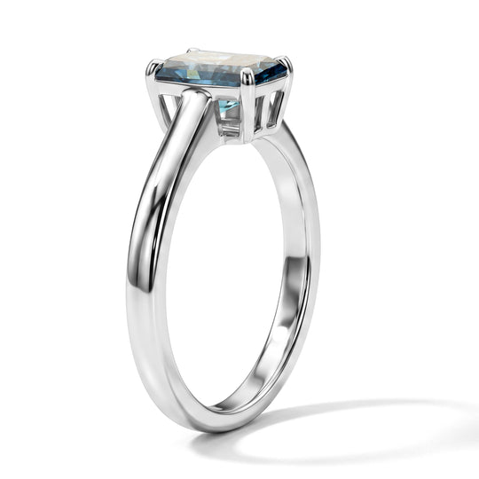 LUXURIANT DIAMOND - Lab Grown Blauer Diamant SI Ring 925 Silber Rhodiniert (Größe 20.00) ca. 1,05 ct