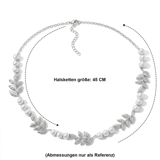 EVER TRUE Süßwasser Perle (7-7.5 mm) Halskette ca. 45 cm 950 Kupfer, Silberfarben, 45.16 ct