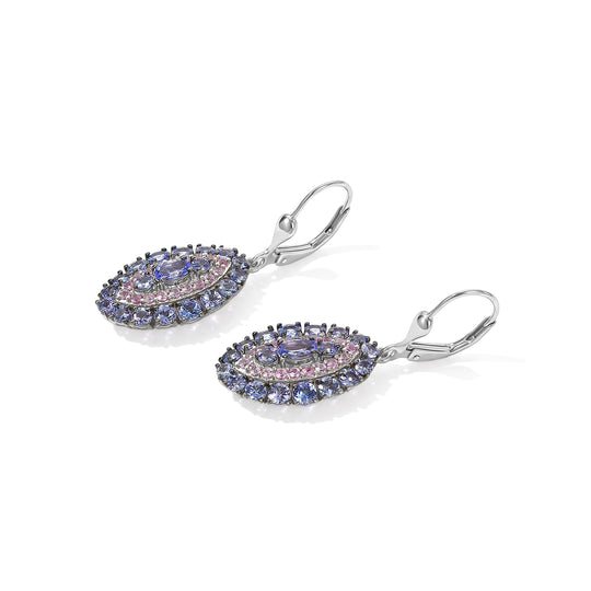 D'Joy Smaragd Ohrringe 925 Silber Rhodiniert ca. 3.71 ct