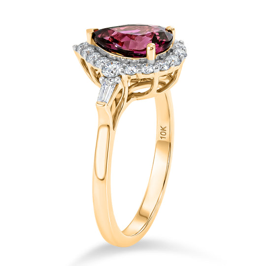 LUXURIANT (10-16 Werktage Lieferzeit) 2,43 ct. AAA Farbwechsel Granat und Labor Diamant Ring in 417 Gold