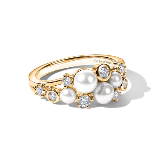 EVER TRUE Süßwasser Perle (5 mm) Ring 950 Kupfer (Größe 20.00)