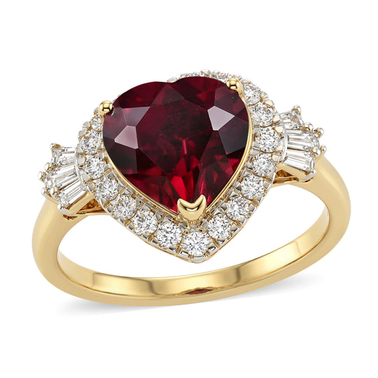 LUXURIANT 3,04 ct. AAA Farbwechsel Granat und Labor Diamant Ring in 417 Gold (10-16 Werktage Lieferzeit)