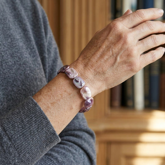 Mehrfarbige Keshi Perle Armband 18 cm