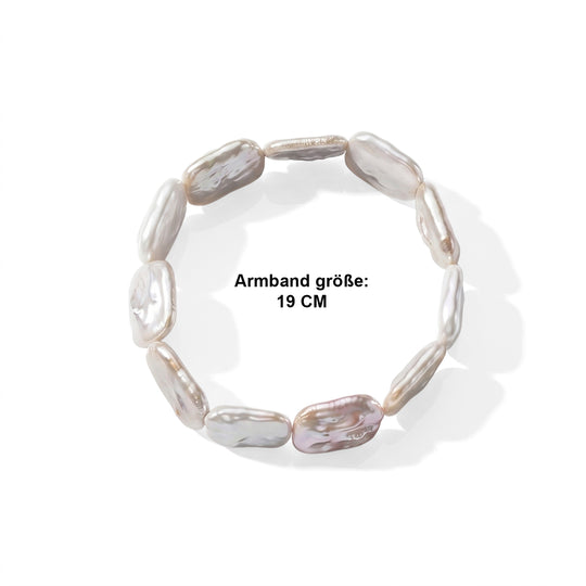 Weiße Keshi Perle Armband 18 cm