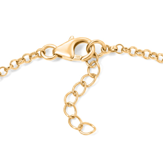D'Joy AA natürliches, äthiopisches Welo Opal 19+2,5cm Armband, 925 Silber 750 Gelbgold Vermeil - 2,76 ct.