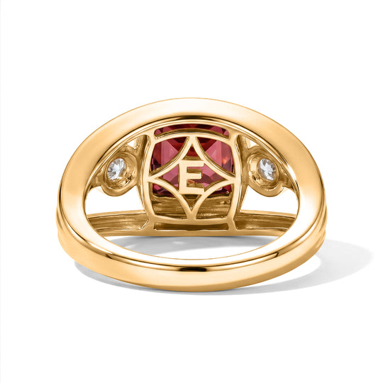 EVER TRUE Lab Grown Padparadscha-Saphir, Weißer Zirkon Ring 950 Kupfer (Größe 17.00) ca. 3,88 ct