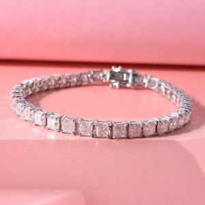 D'Joy Moissanit (Asscher-Schliff) Armband ca. 20 cm 925 Silber Rhodiniert ca. 18.70 ct