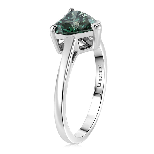 LUXURIANT (10-16 Werktage Lieferzeit) 2 ct. VS-EF Grüner Labor Diamant Ring in 417 Weißgold