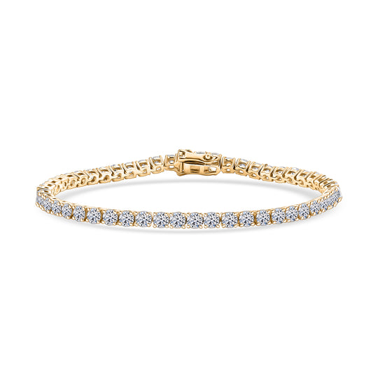 LUXURIANT DIAMOND - Lab Grown Diamant SI-GH SGL zertifiziert Armband ca. 19 cm 925 Silber 750 Gelbgold vermeil ca. 10.03 ct