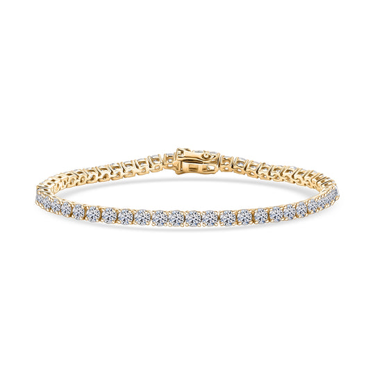 LUXURIANT DIAMOND - Lab Grown Diamant SI-GH SGL zertifiziert Armband ca. 19 cm 925 Silber 750 Gelbgold vermeil ca. 10.03 ct