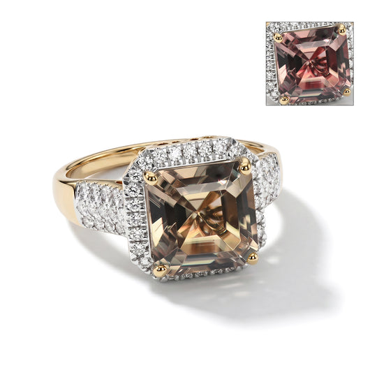 LUXORO AAA Turkizit, Weißer Diamant Ring 417 Gold (Größe 19.00) (10-16 Werktage Lieferzeit) ca. 5,19 ct