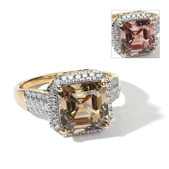 LUXORO AAA Turkizit, Weißer Diamant Ring 417 Gold (Größe 19.00) (10-16 Werktage Lieferzeit) ca. 5,19 ct