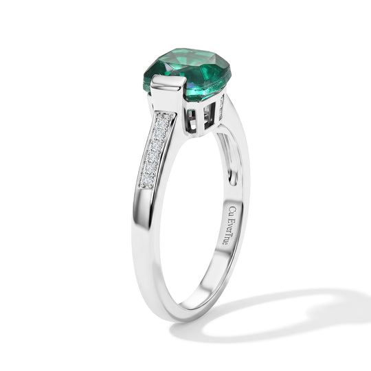 EVER TRUE Pfau Quarz Triplette, Weißer Zirkon Ring 950 Kupfer (Größe 18.00) ca. 1,08 ct