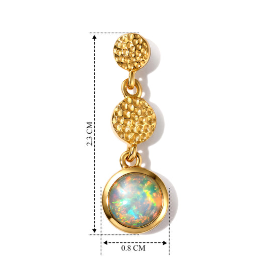 D'Joy AA Natürlicher, äthiopischer Welo Opal Ohrringe 925 Silber 585 Vergoldet ca. 1.02 ct