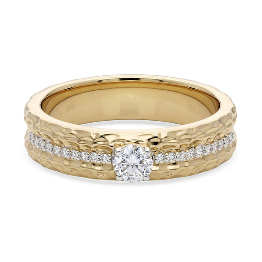 LUXURIANT SI-GH Labor Diamant Ring, 925 Silber 750 Gelbgold Vermeil - 0,33 ct