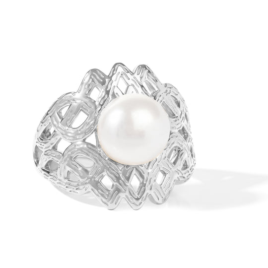 EVER TRUE Süßwasser Perle (9-9.5 mm) Ring 950 Kupfer (Größe 21.00)