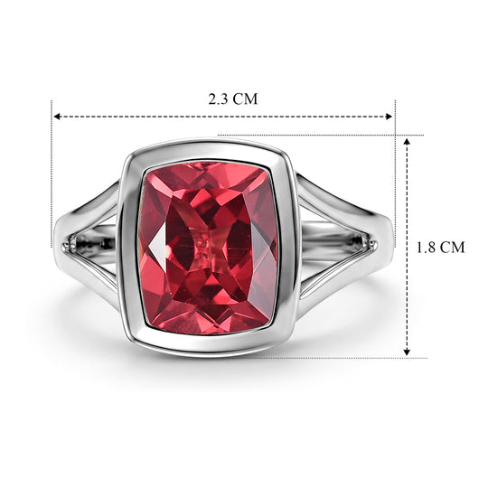 EVER TRUE Lab Grown Padparadscha-Saphir Ring 950 Kupfer (Größe 19.00) ca. 4,47 ct