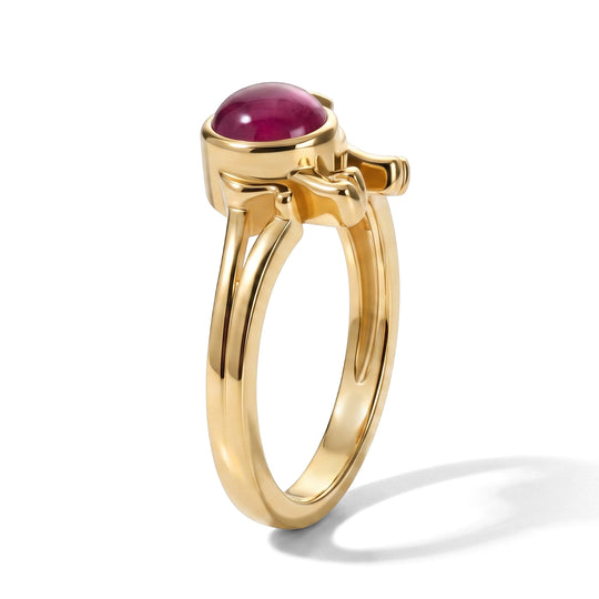 EVER TRUE AA Afrikanischer Rubin (Fissure gefüllt), Schwarzer Spinell Ring 950 Kupfer (Größe 19.00) ca. 1,64 ct