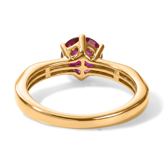 LUXURIANT - AAA Lab Grown Rubin Ring 925 Silber Gold (Größe 18.00) ca. 1,87 ct