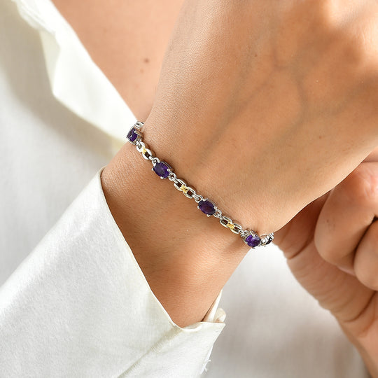 EVER TRUE Roter Granat Armband ca. 16.5 cm Nickelfreies Messing ca. 4.15 ct