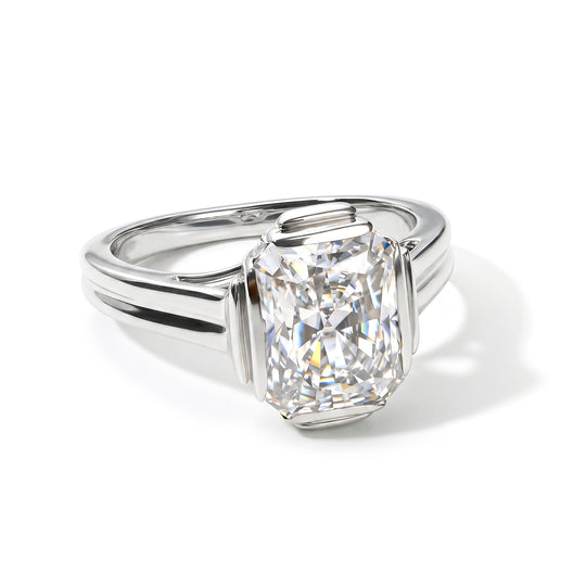D'Joy Moissanit Ring 925 Silber 750 Gelbgold vermeil (Größe 21.00) ca. 3,53 ct