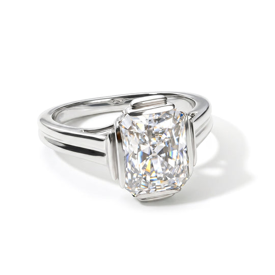 D'Joy Moissanit Ring 925 Silber 750 Gelbgold vermeil (Größe 19.00) ca. 3,53 ct
