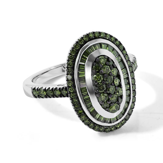 D'Joy Weißer Diamant Ring 925 Silber Rhodiniert (Größe 19.00) ca. 1,00 ct