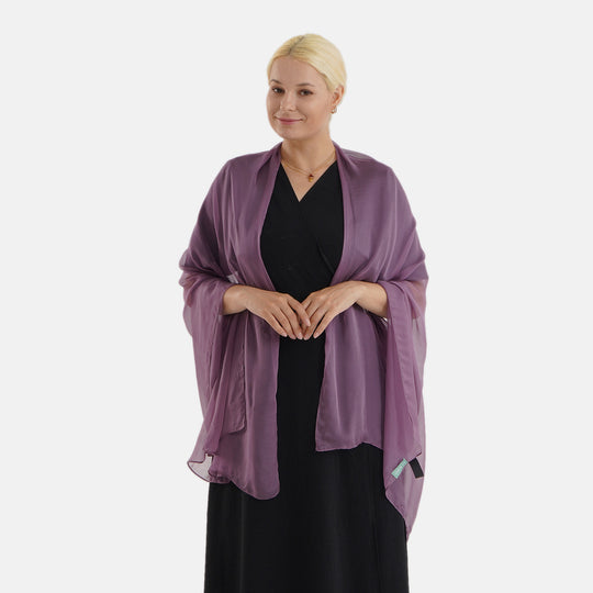 LA MAREY Luxus-Seidenschal aus 100% Maulbeerseide, weicher Fall, 110x180 cm, Kupfer