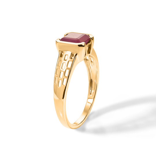 D'Joy AA Afrikanischer Rubin (Fissure gefüllt) Ring 925 Silber Vergoldet (Größe 21.00) ca. 3,43 ct