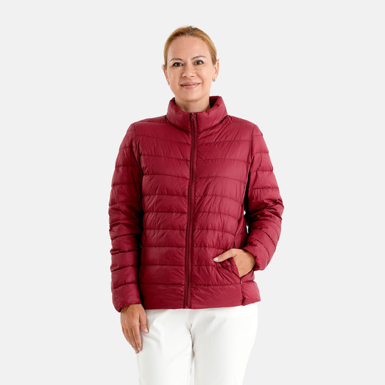 LA MAREY Damen-Steppjacke mit Daunenfüllung, Stehkragen und Seitentaschen, S - (EU-Gr. 36/38), Khaki