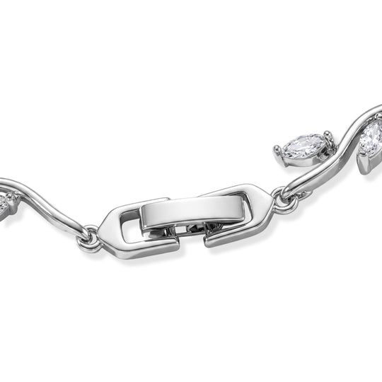Weißer Zirkonia Armband ca. 20 cm Nickelfreies Messing