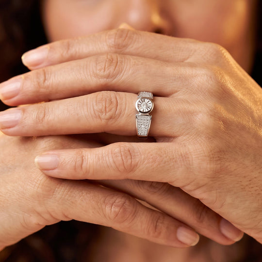 EVER TRUE Weißer Diamant Ring Nickelfreies Messing (Größe 18.00)