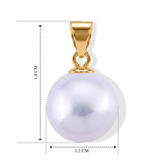 D'Joy weißer Edison Perle (10-11 mm) Solitär Anhänger, 925 Silber vergoldet