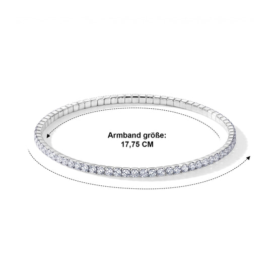 D'Joy Moissanit 19cm Armband, 925 Silber rhodiniert - 4,80 ct.