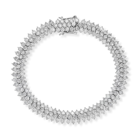 LUXURIANT SGL zertifiziertes SI-GH Labor Diamant 18cm Armband, 925 Silber rhodiniert - 13,50 ct.