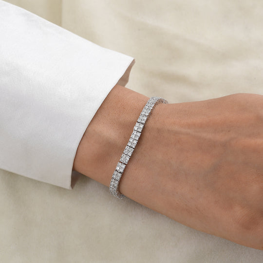 LUXURIANT SGL zertifiziertes SI-GH Labor Diamant 20cm Armband, 925 Silber rhodiniert - 5 ct.